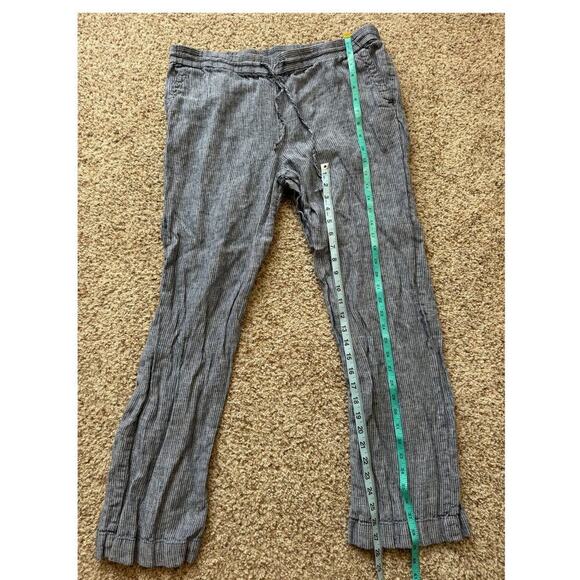 TALBOTS LINEN pants size women's 12; blue & white - Picture 5 of 8